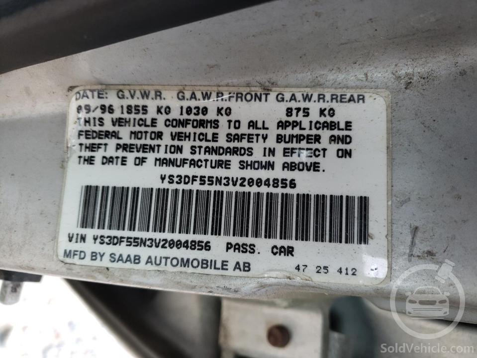 YS3DF55N3V2004856 Saab 900 Se Turbo 1997 Silver 2.0L 4