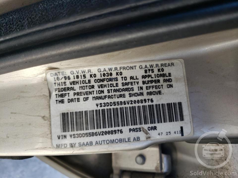 YS3DD55B6V2008976 Saab 900 S 1997 Gold 2.3L 4